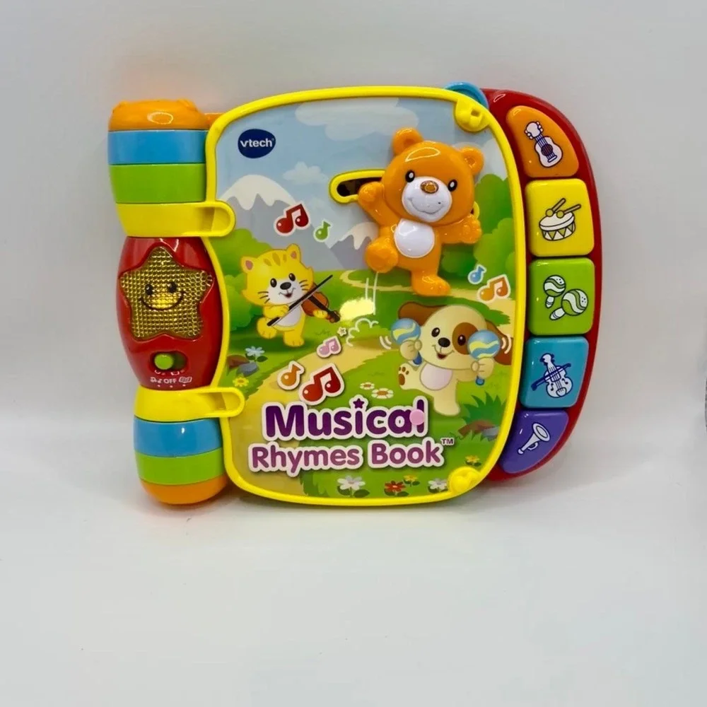 V-tech Musical Rhymes Book Red - Tested Works Great - Songs Lights